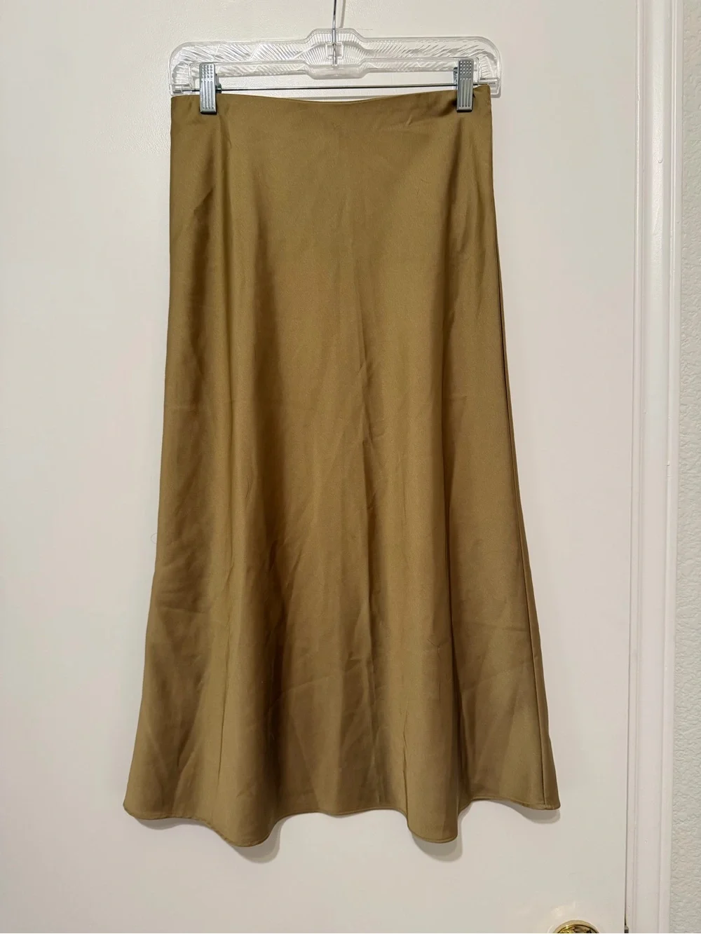 J.Crew Gwyneth Satin Slip Midi Skirt Camel Gold Taupe XS